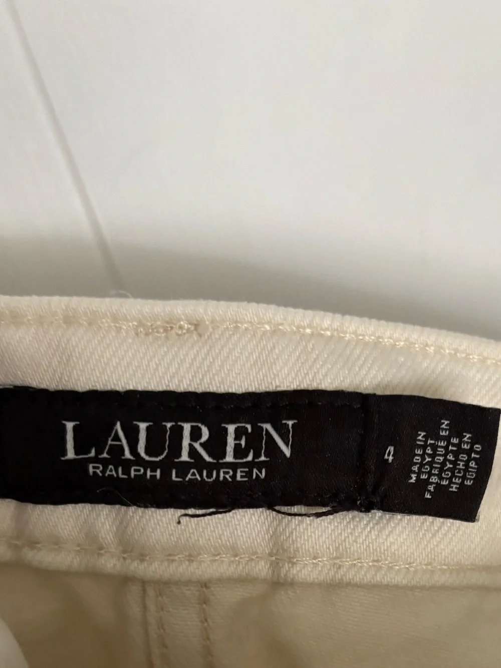 Lauren Ralph Lauren Ivory Button Front Cotton Twill Mini Skirt Size 4